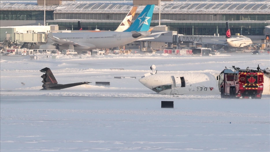 Delta Airlines plane flips over on landing